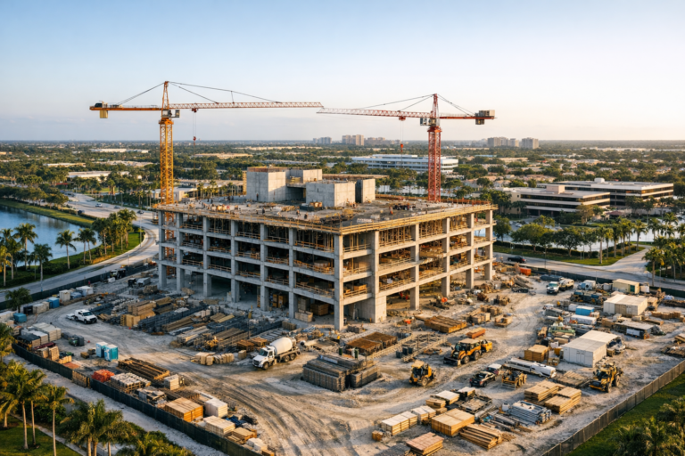 Commercial drone photography Boca Raton construction site aerial view
