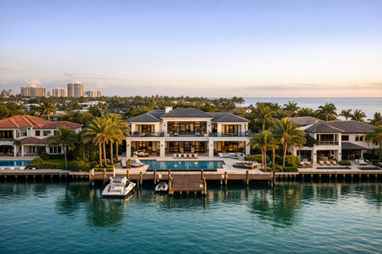 Waterfront real estate photography of a South Florida luxury home