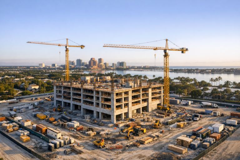 construction drone photography West Palm Beach job site aerial view