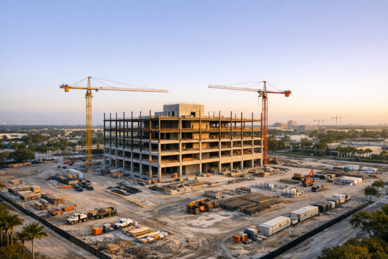 Construction milestone photography of a South Florida commercial jobsite