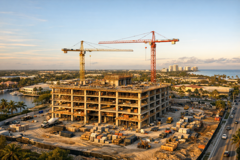 Construction photography for contractors showing a South Florida jobsite from above