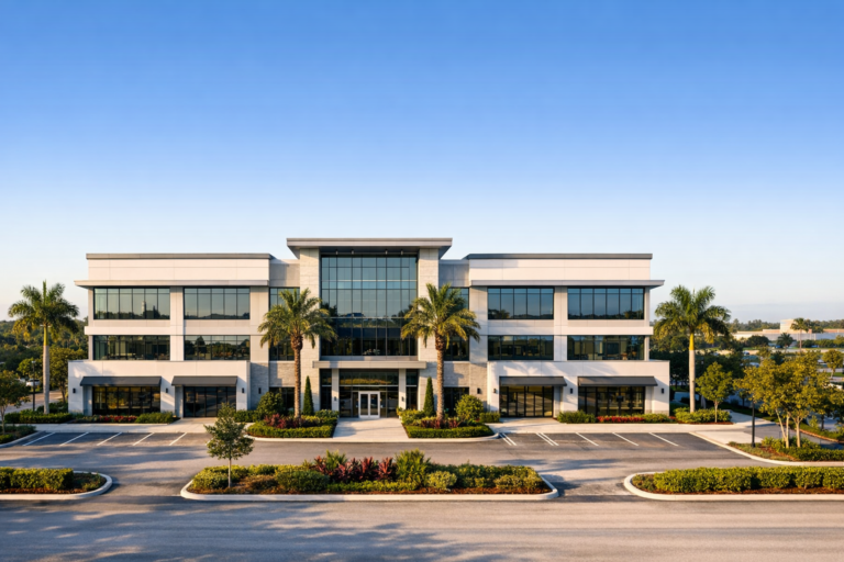 Commercial real estate photography of a modern South Florida property