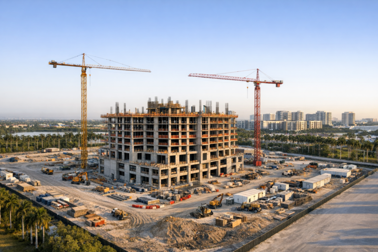 Drone construction progress updates for a South Florida jobsite
