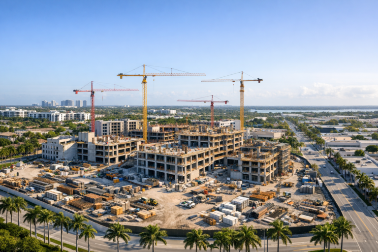 Construction project documentation aerial view of South Florida development site