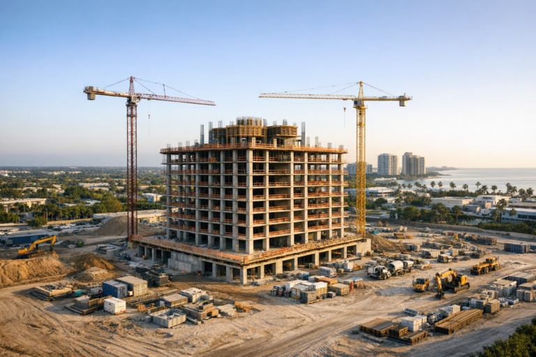 Weekly construction progress photography of a South Florida job site