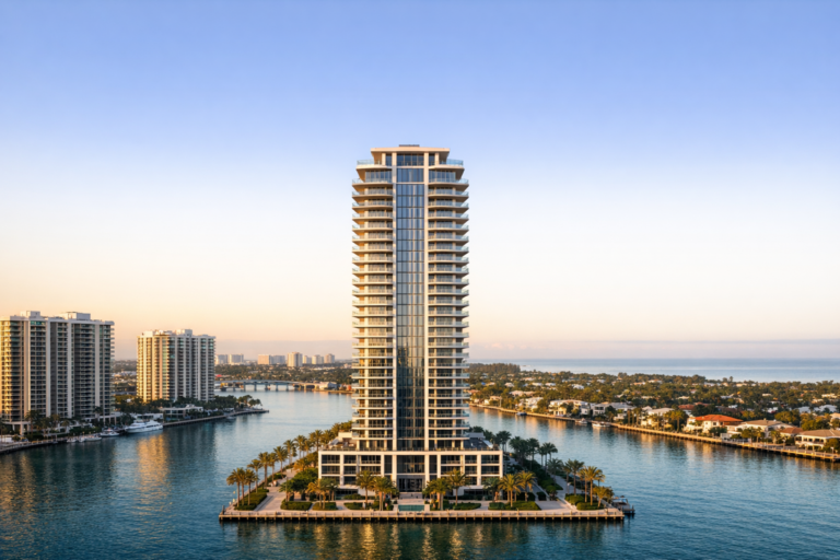 South Florida condo real estate photography showing waterfront high-rise amenities