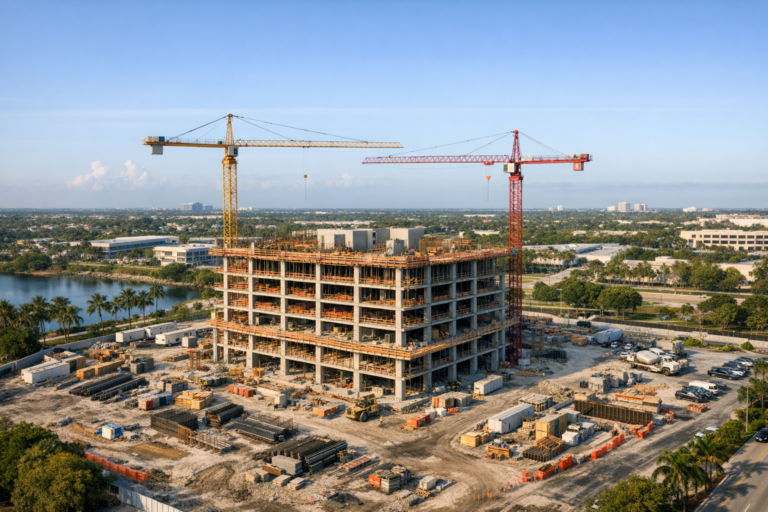 Construction drone services Broward County documenting a South Florida jobsite