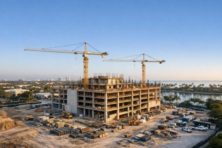 Commercial construction drone services capturing a South Florida project update