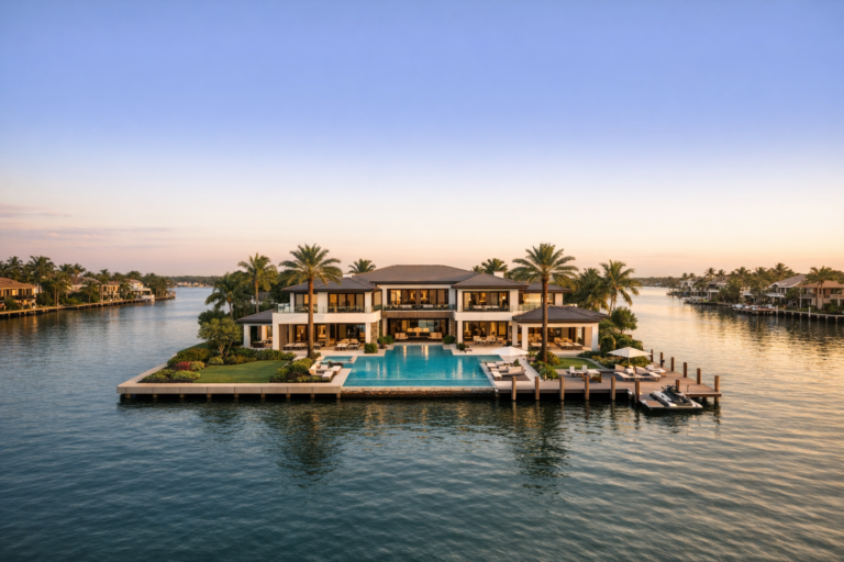 Luxury real estate photography of a South Florida waterfront estate